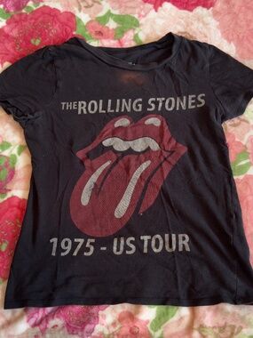 The Rolling Stones 1975 US Tour Vintage Band Tee | Charcoal Gray | XS